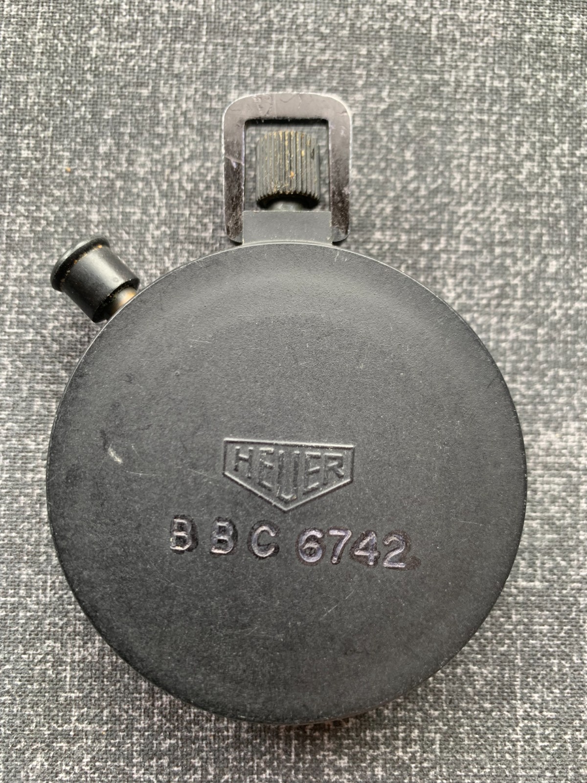 Vintage 61mm Oversize Heuer Serviced Stopwatch Set on a Rally Dash Panel 2