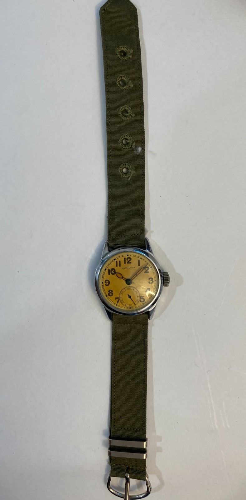 WWII Hamilton 987A ORD DEPT US Army Military Watch OD-44872 17J Parts Vintage