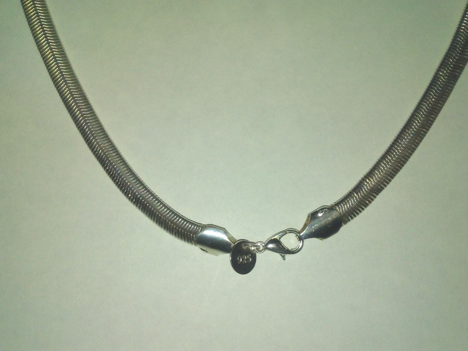 22″ Silver 6 mm Herringbone Flat Snake Chain, uni-sex