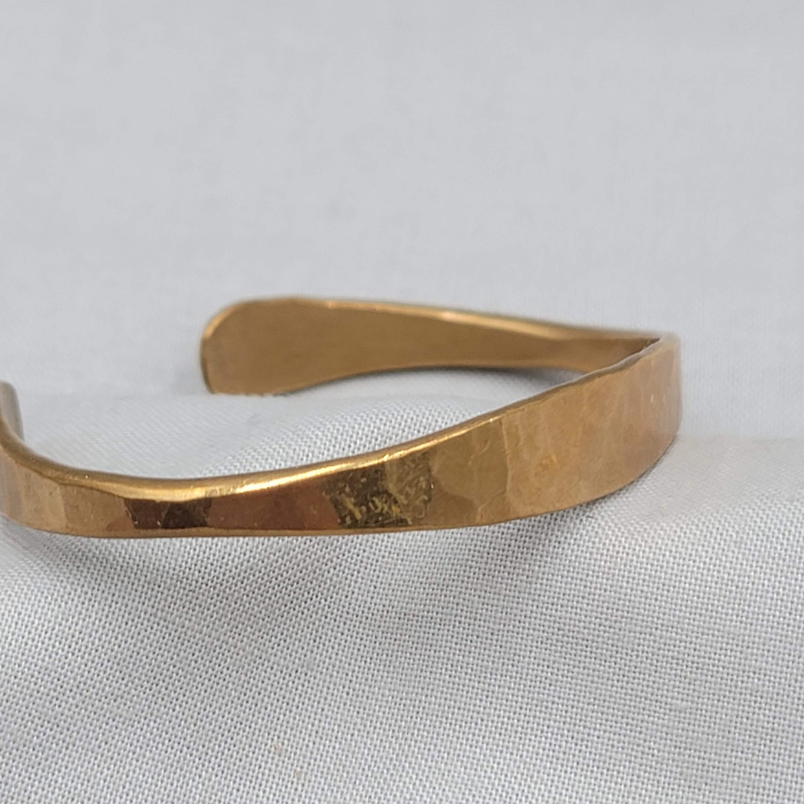 Hammered Brass Cuff Bracelet Artisan 6.75″