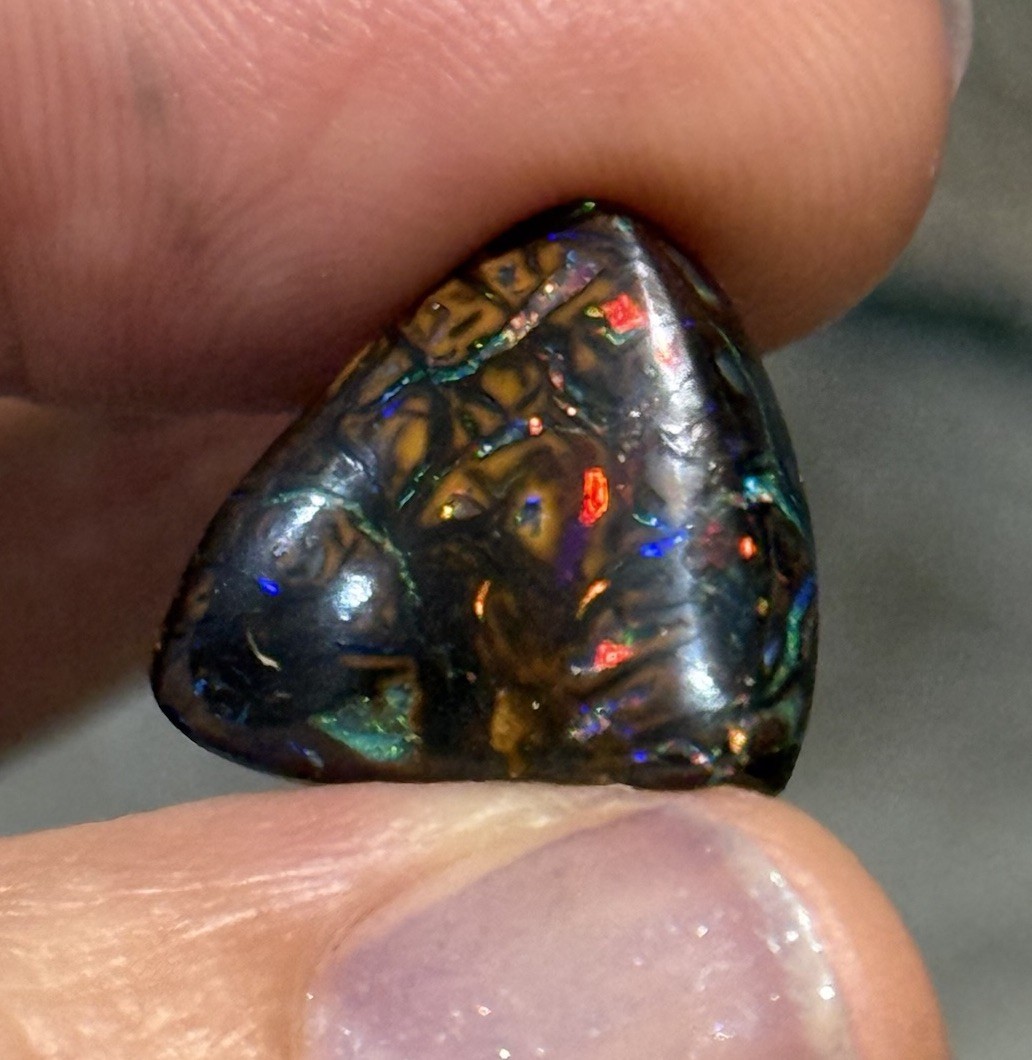 10.2ct 15.6×14.5×5.2mm Colorful Australian Koroit Boulder Opal Cabochon Gem