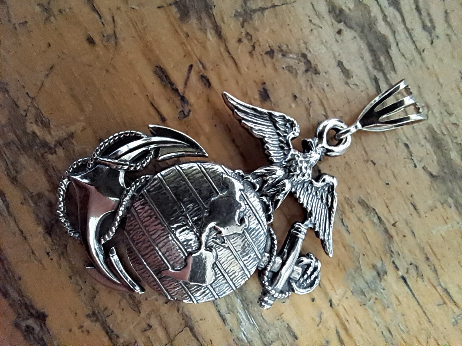 New! Marine Corps .925 Sterling Silver Pendant