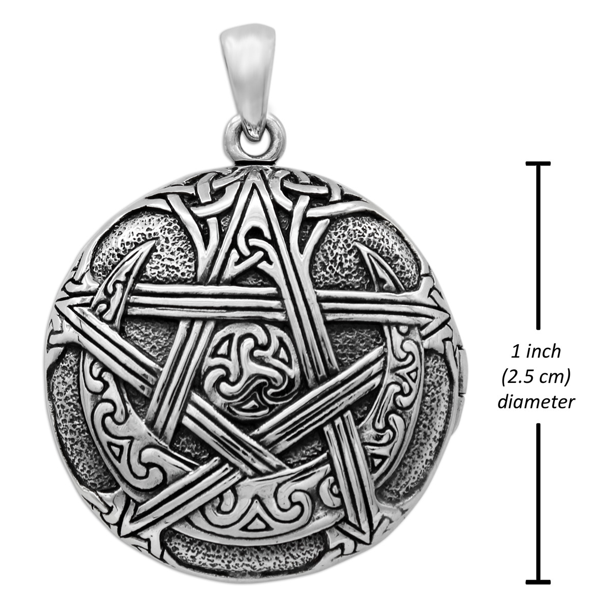 Sterling Silver Moon Pentacle Aromatherapy Locket Dryad Design Pentagram Pendant