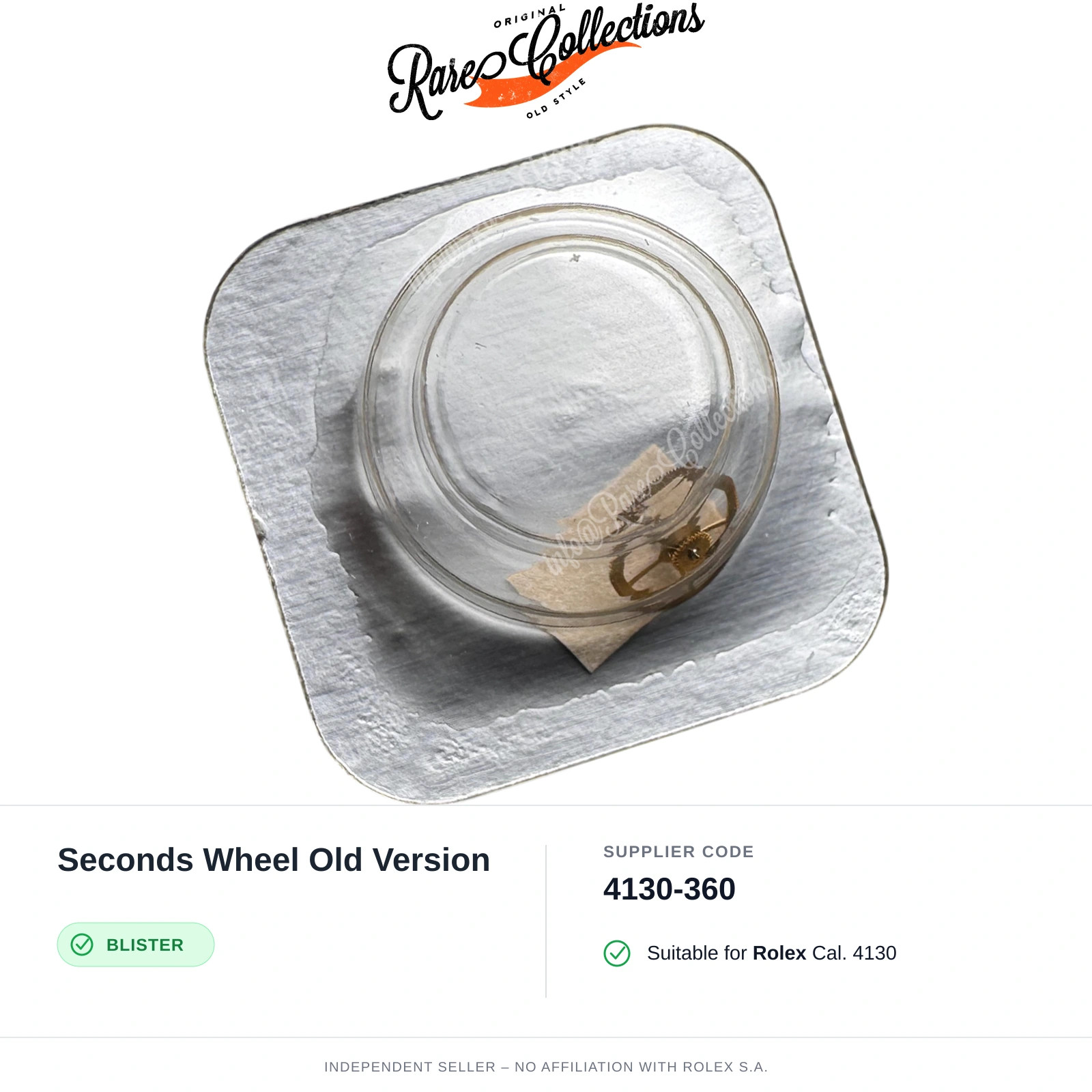 Seconds Wheel Old Version for Rolex (cod. 4130-360) — New Blister NOS NOS X1