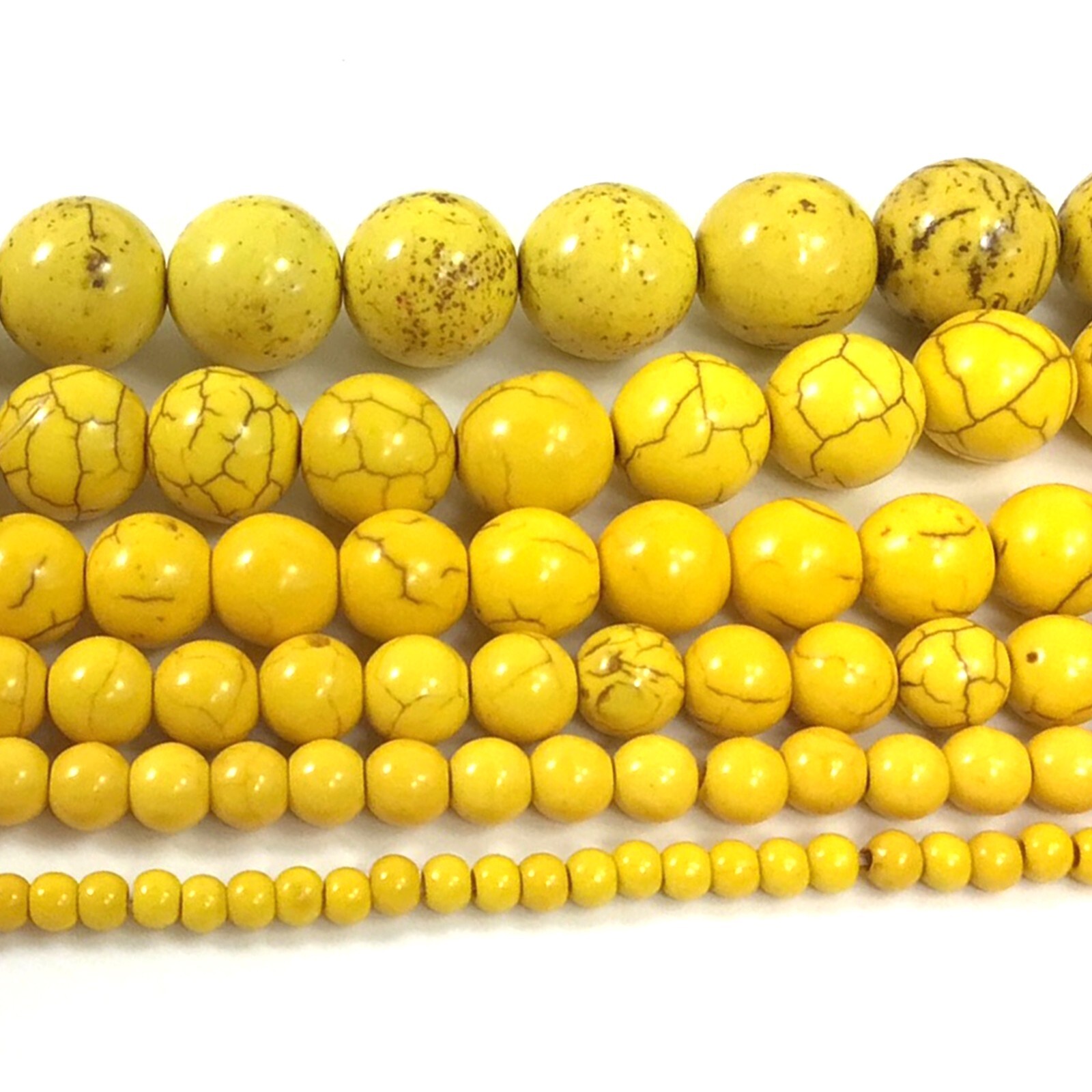 Yellow Gemstone Howlite Magnesite Turquoise Round Loose Bead 15″ 4 6 8 10 12 14