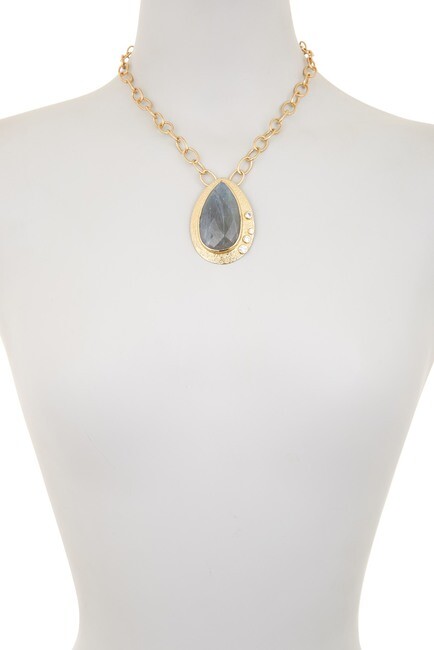 Melinda Maria 14K Gold Plated Stephanie Labradorite Pendant Necklace W1103