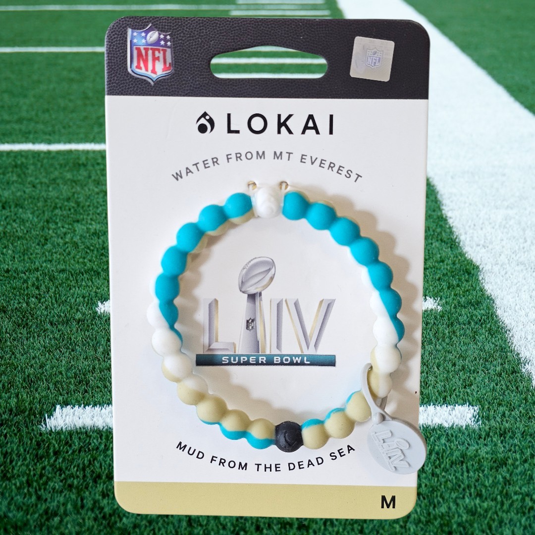 LOKAI SUPERBOWL LIV OCEAN Bracelet Water from Mt Everest & Mud From The Dead Sea