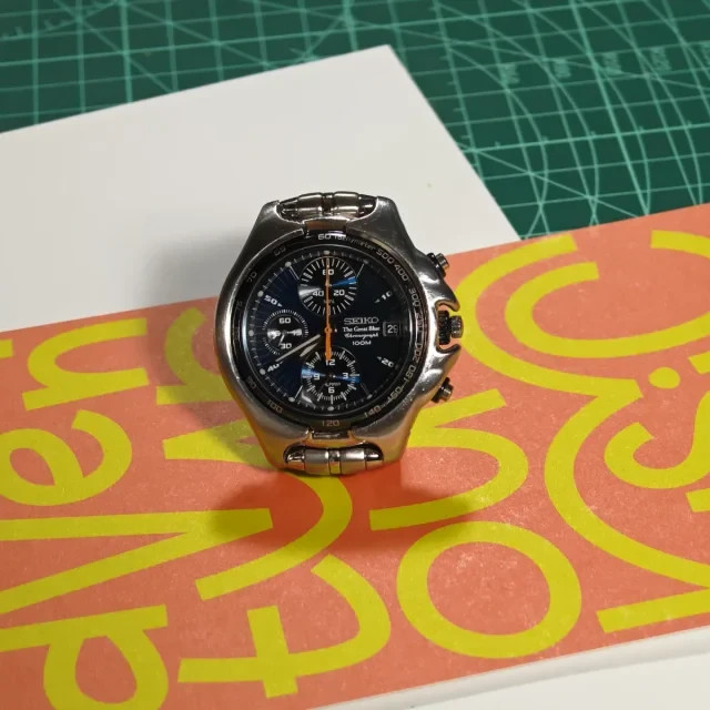 » SEIKO « Mens Vintage Chronograph Quartz Watch ◆ “The Great Blue” [ 7T62-0BC0 ]