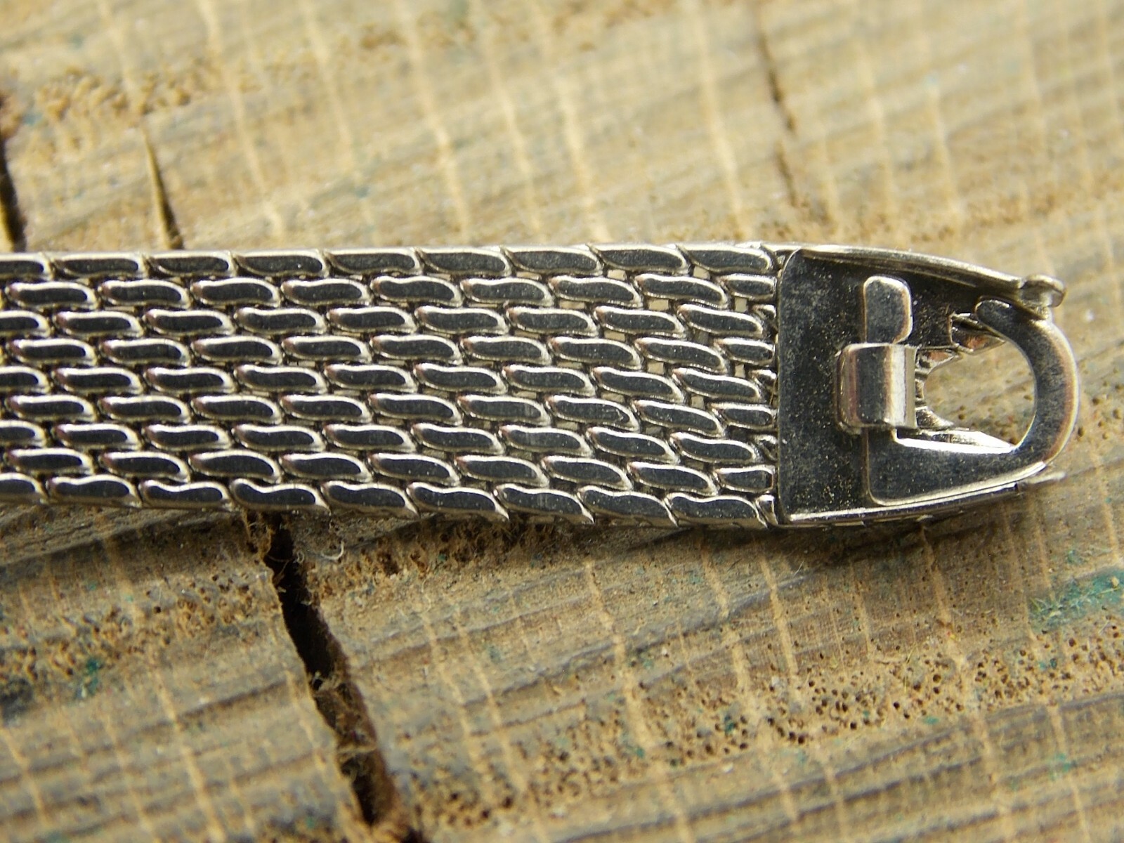 Vintage Watch Band NOS Unused Stainless Steel Mesh Sliding Clasp C-Ring Ladies