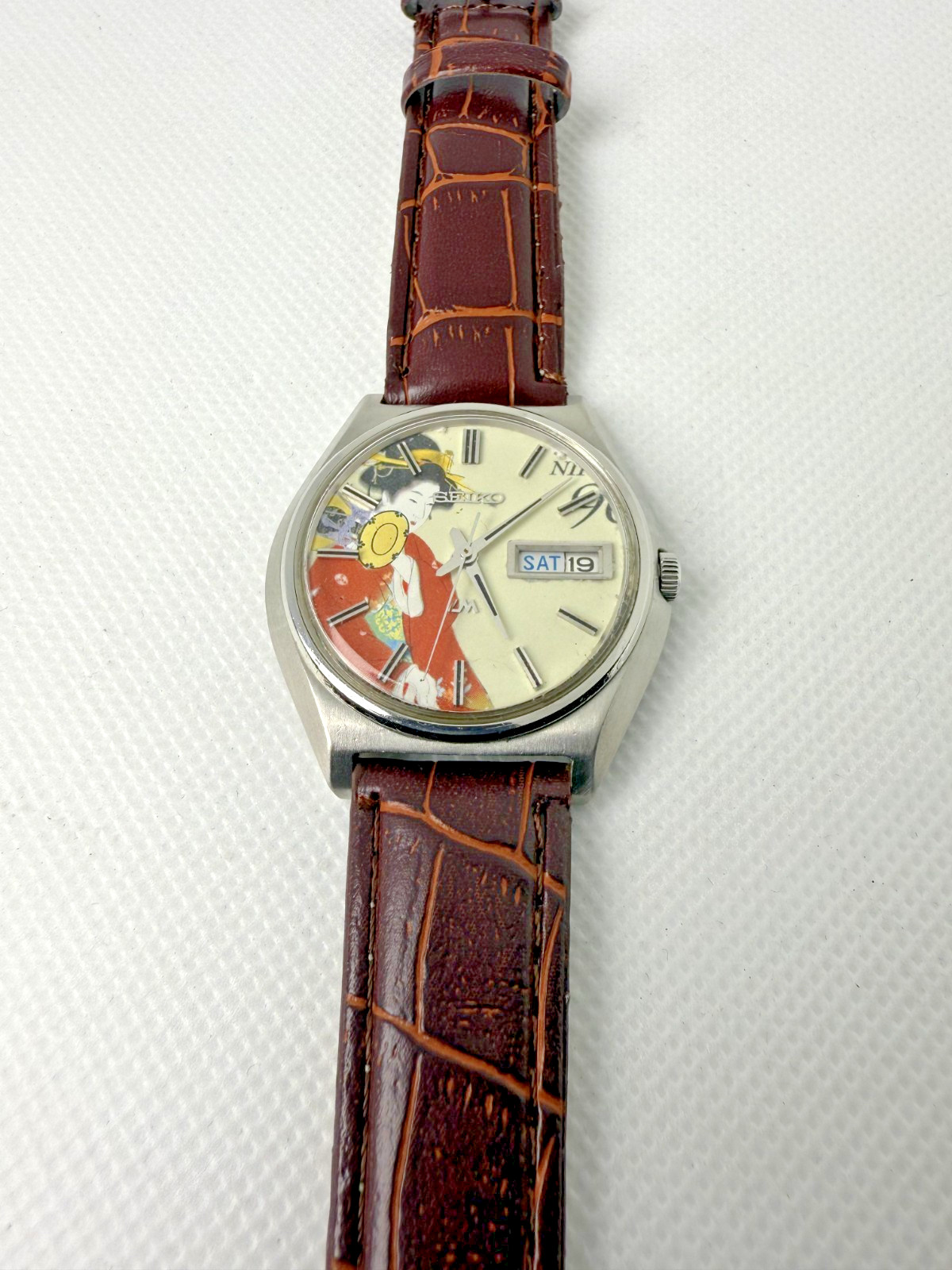 Rare SEIKO Lord Matic 5606-7010 Ukiyo-e Dial Japan