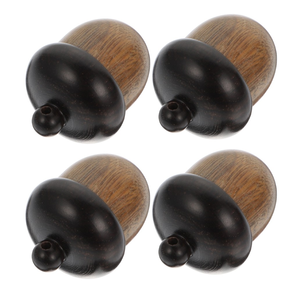 4 Pcs Wooden Nut Hanging Ornament Acorn Necklace Pendant Charm Charms Antique