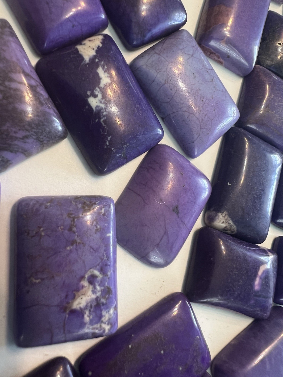 20 Pcs Purple Magnesite Rectangular Cabochon Lot 16mm X 23mm To 18mm X 25mm Mix