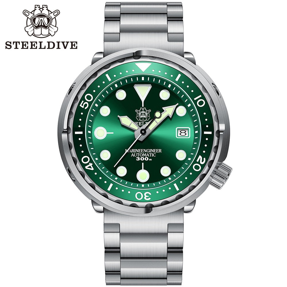 STEELDIVE SD1975 Mens 47.5mm 300M Automatic Dive Watch NH35 Steel Classic