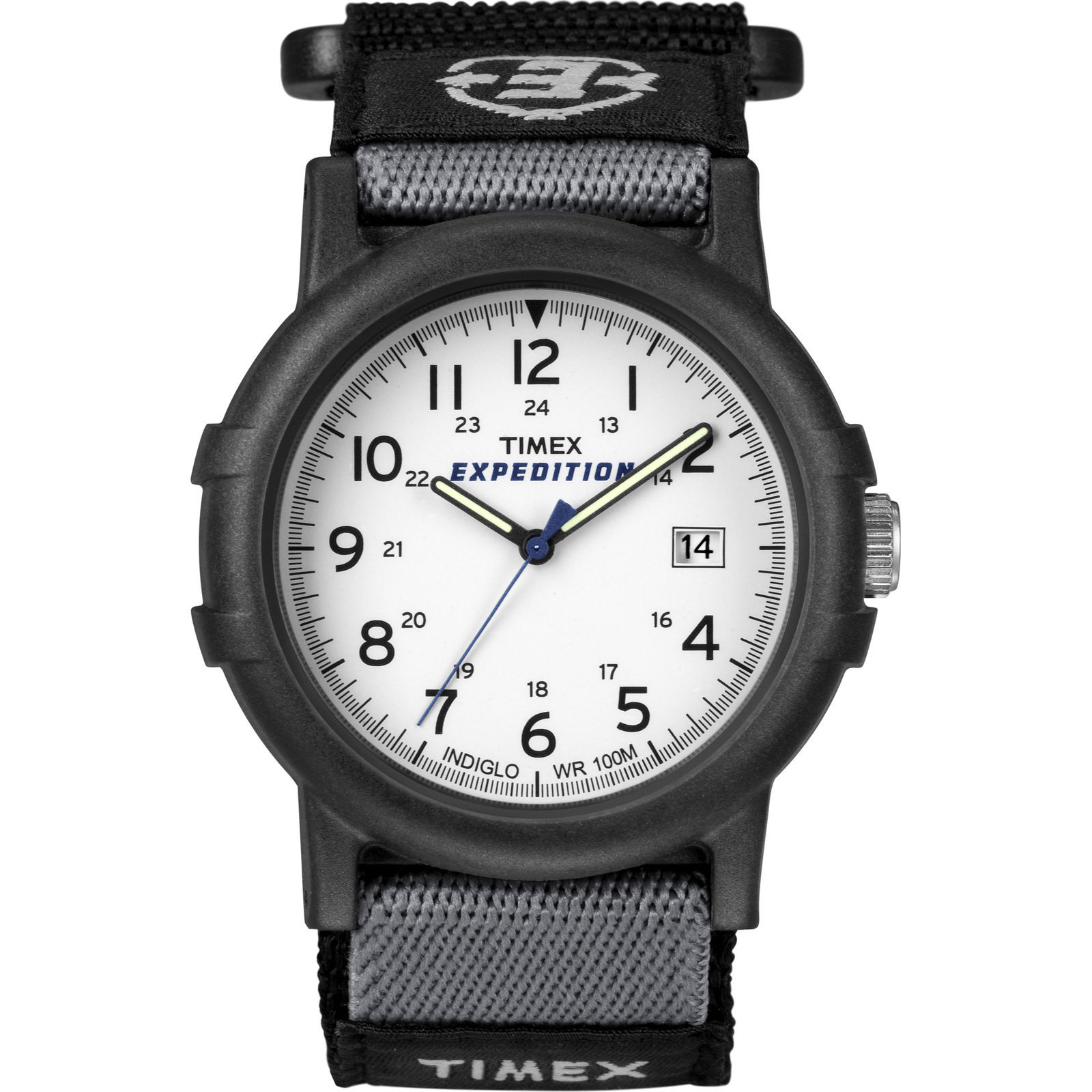 Timex T49713, Men’s Expedition Camper Black Wrapstrap Watch, Indiglo, Date, NEW
