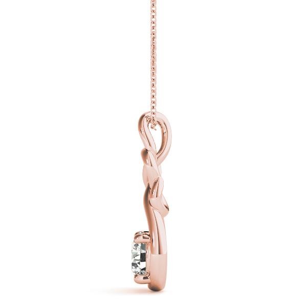 Knot Solitaire Pendant VS F 0.50-1.00 Ct Lab Grown Round Diamond 14K Yellow Gold