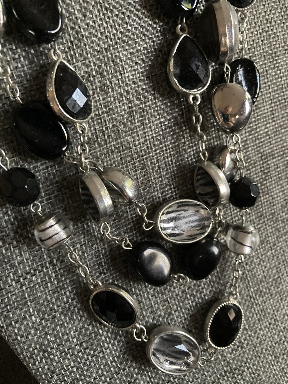 3 Charming Charlie Necklaces Yellow/Gray/White, Black/Gray, White Fashion Jewels