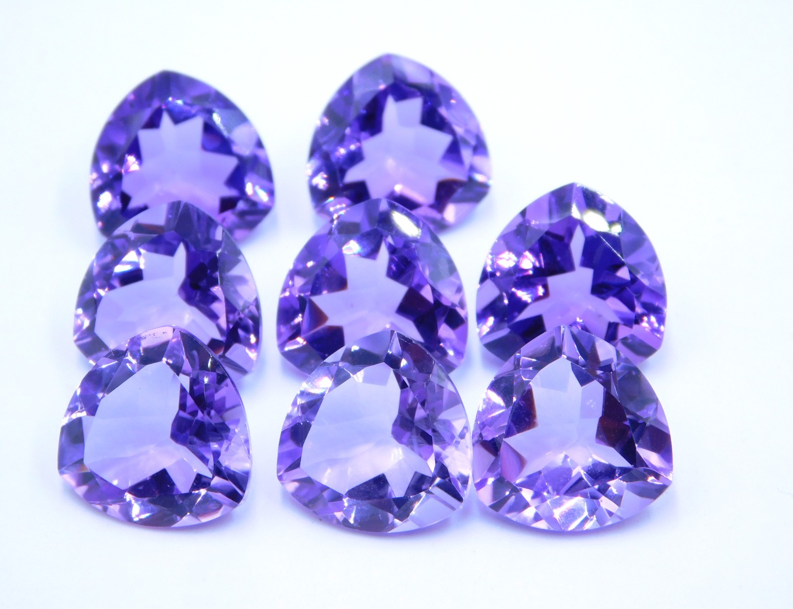 Lab Created Amethyst Trillion Cut Loose Gemstone 15 MM For Jewelry Making P-3638