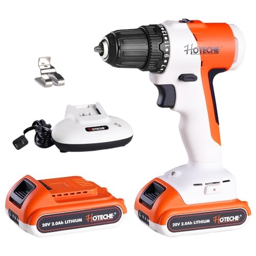 20V Cordless Brushless Drill Set – 2 x 2.0Ah Batteries, 60-Min Fast Charge,