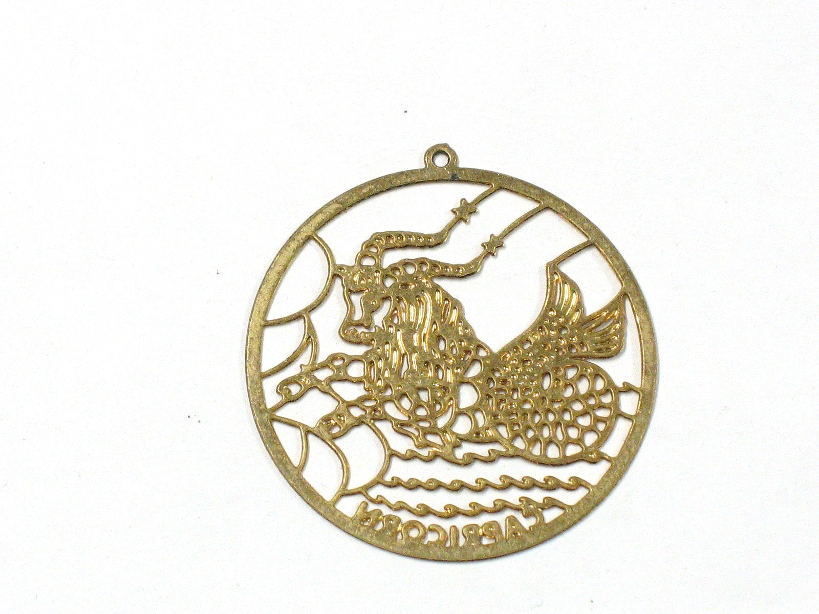 Capricorn Zodiac Gold Tone Pendant/Charm