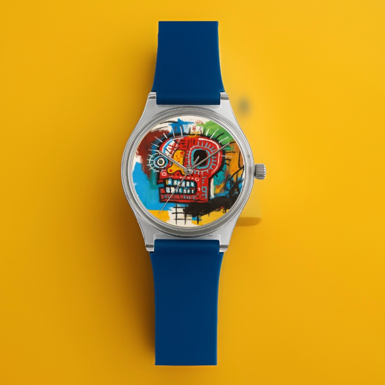 BASQUIAT Skull MET NYC Pop Art Graffiti Keith Haring Wrist Watch Wristwatch
