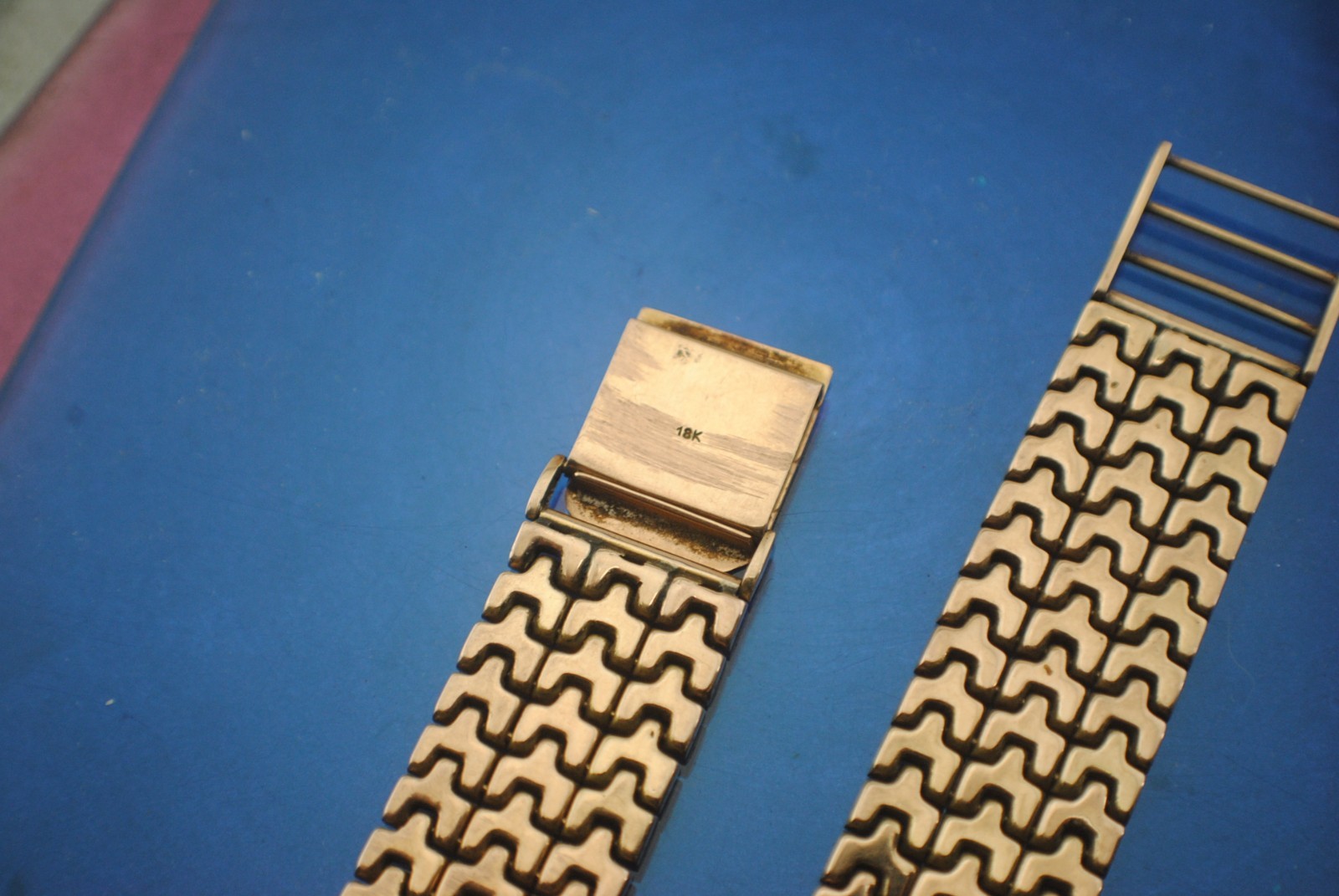 VINTAGE 18K YELLOW GOLD 18MM 35.1 GRAMS BRACELET STRAP FOR 1940S WATCHES 16CM