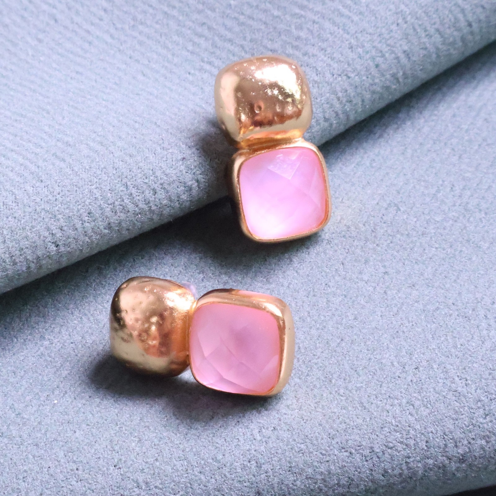 Julie Vos Catalina Earrings – Gold & Iridescent Rose