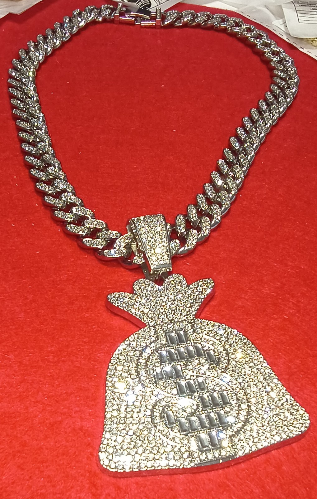 Estate Jewelry Lot Iced Out Cuban Chain Money Bag Rings Necklaces mix Jewelry