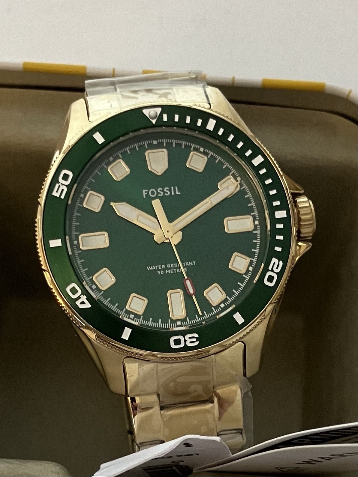 Fossil Dalton Gold Green BQ2884 Men’s Watch, Miyota 2035 Movement ! New In Box