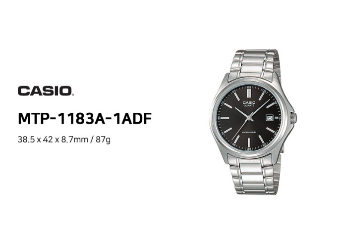 Casio MTP-1183A-1ADF Analog Mens Watch Silver Stainless Steel Original New