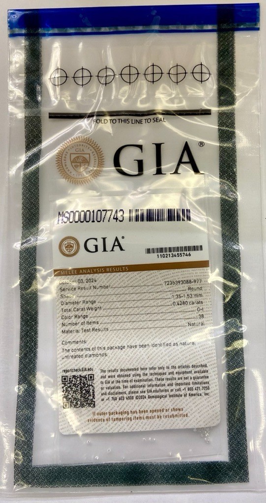 Round Brilliant Cut Lot of 38 GIA Certified 0.4280 Carat Diamond Melee Color G-I