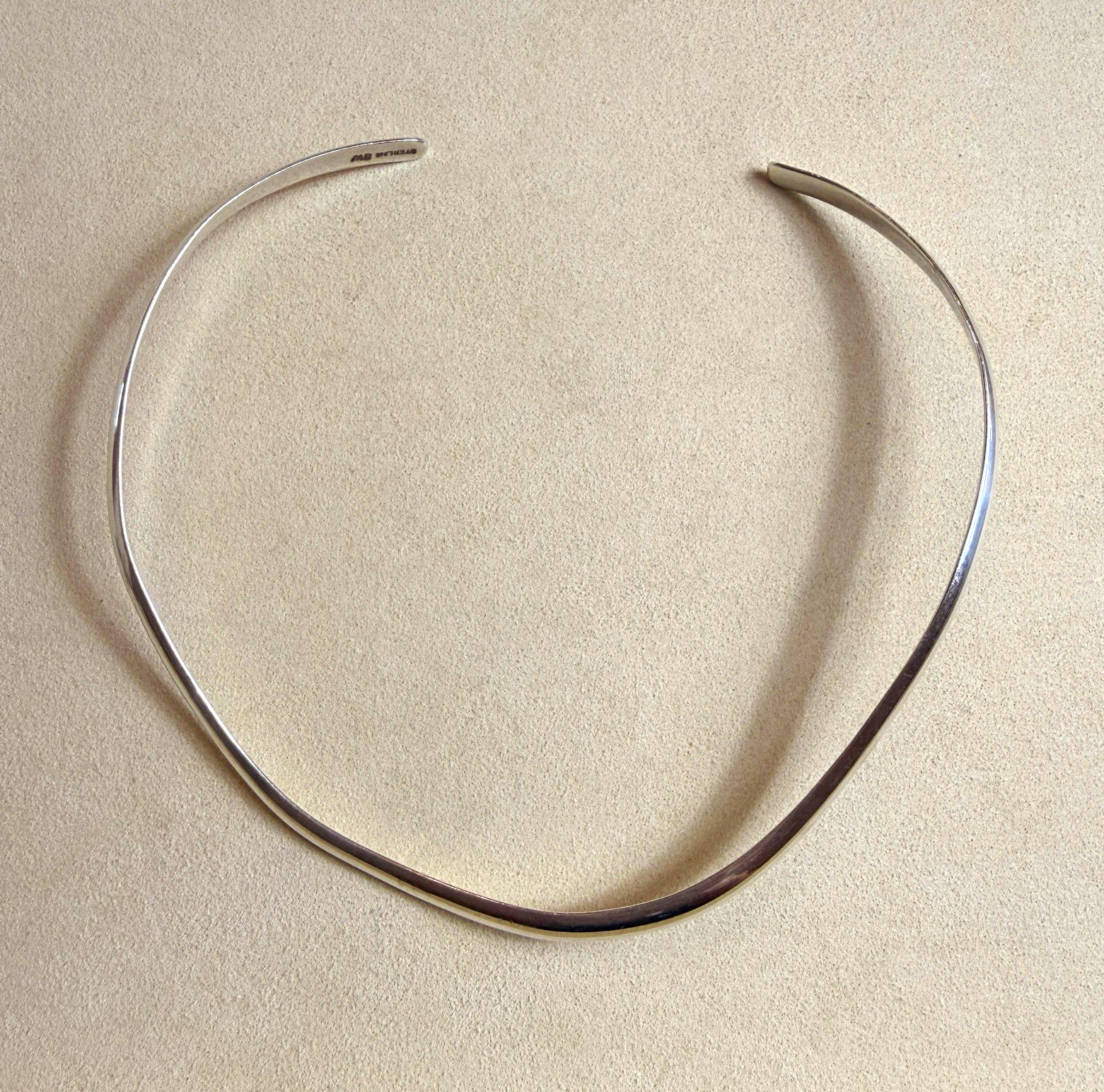Vintage 925 Sterling Silver Classic Collar Necklace Singed Sterling MB or 8W