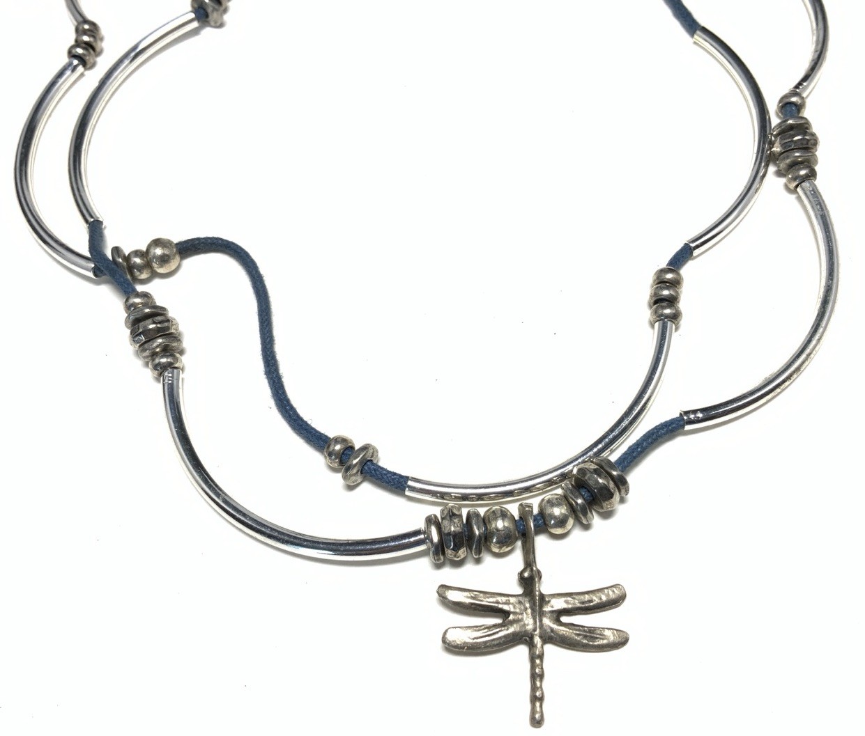 Lizzy James Silver Tone Dragonfly Chain Necklace 20-inches LY107