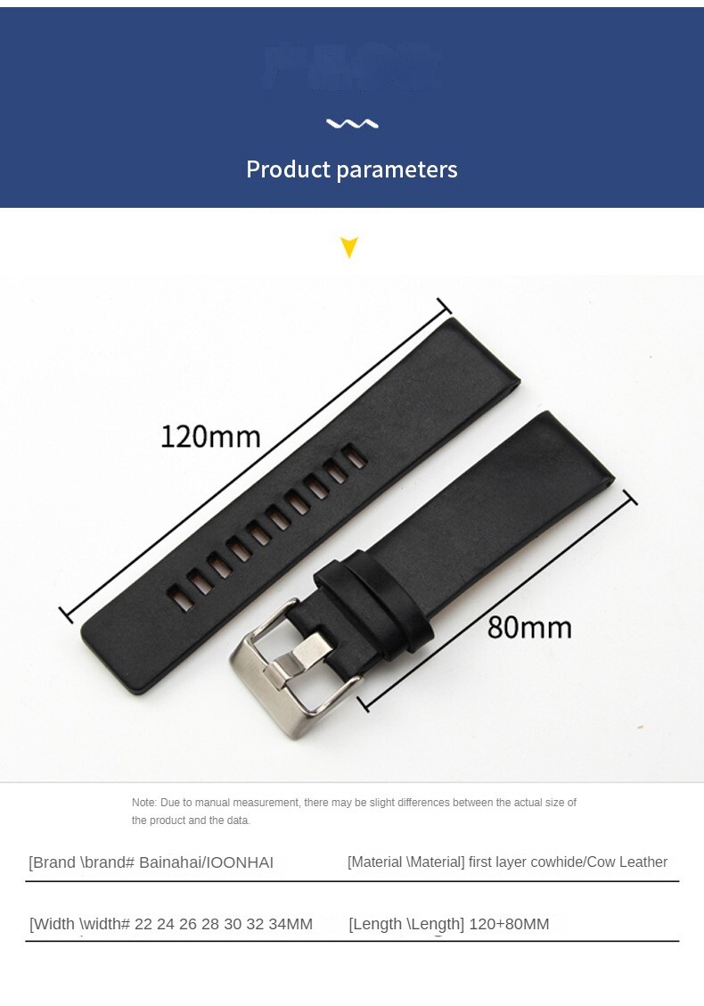 Genuine Cowhide Watch Band Strap 22 24 26 27 28 30 32 34mm for Diesel with Tools