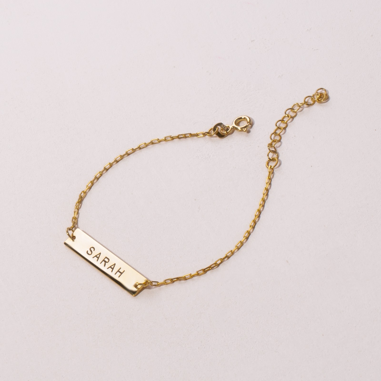 Custom Engraved Name Bar Bracelet 925 Sterling Silver Gold/Rose Gold/Silver