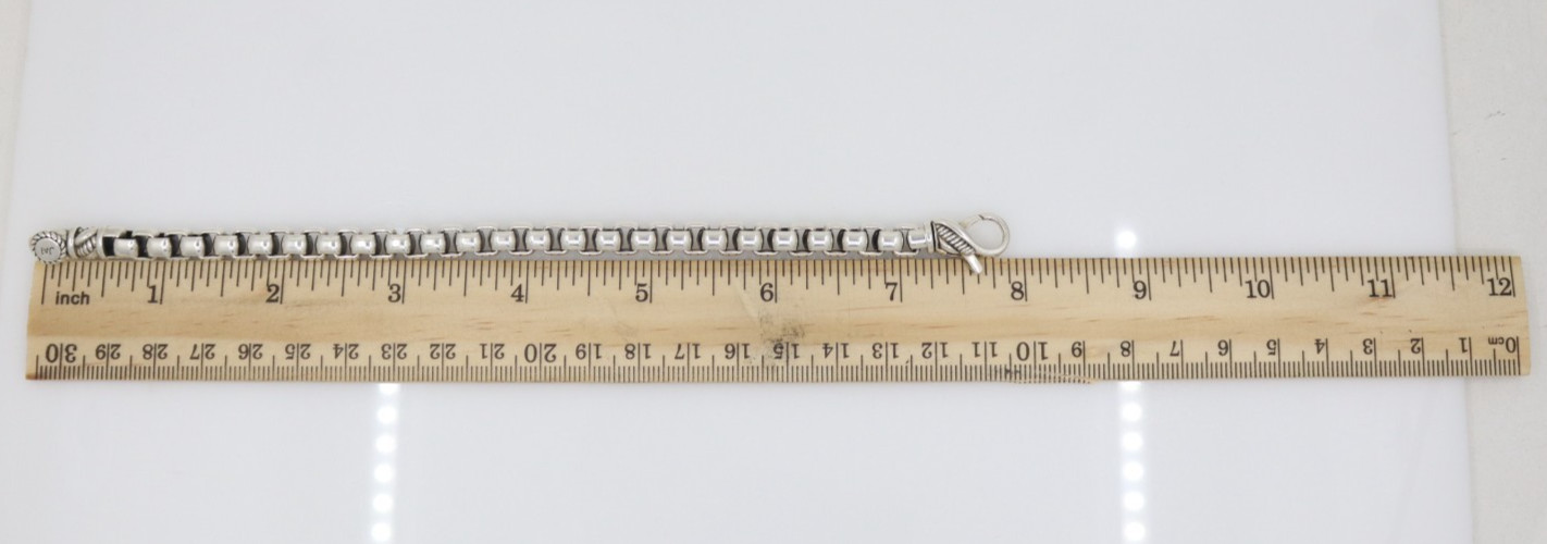 Jai John Hardy Sterling Silver Box Chain Bracelet 8″ – 44.1 Grams
