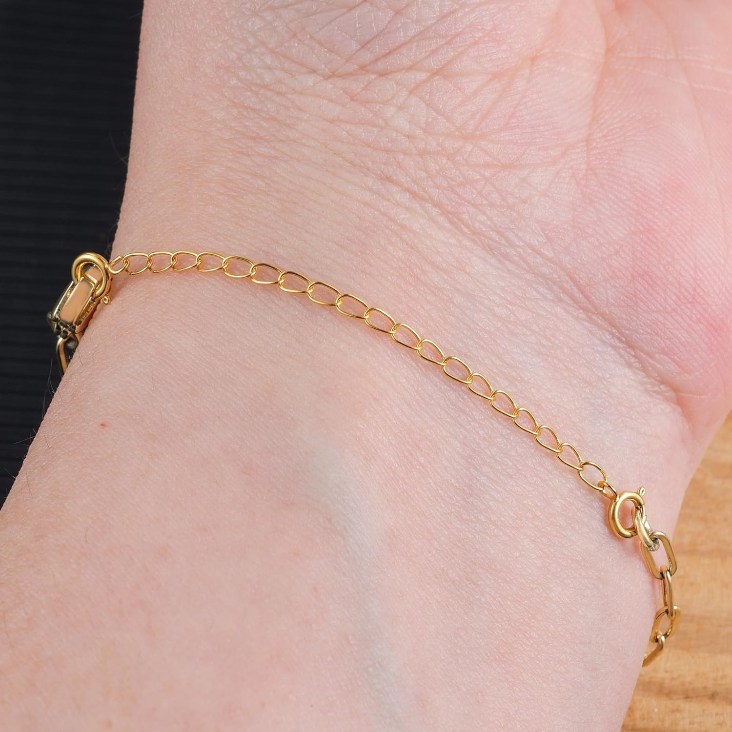 Luxury 18K Solid Gold Extender – Adjustable Chain for Jewelry with Clasp Closure