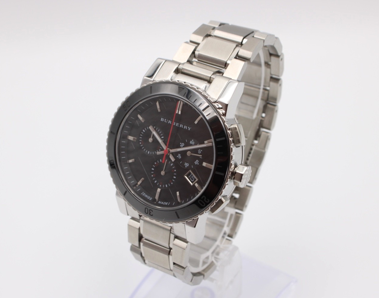 BURBERRY THE CITY BU9380 Stainless Steel Black Dial Chronograph Men’s Watch