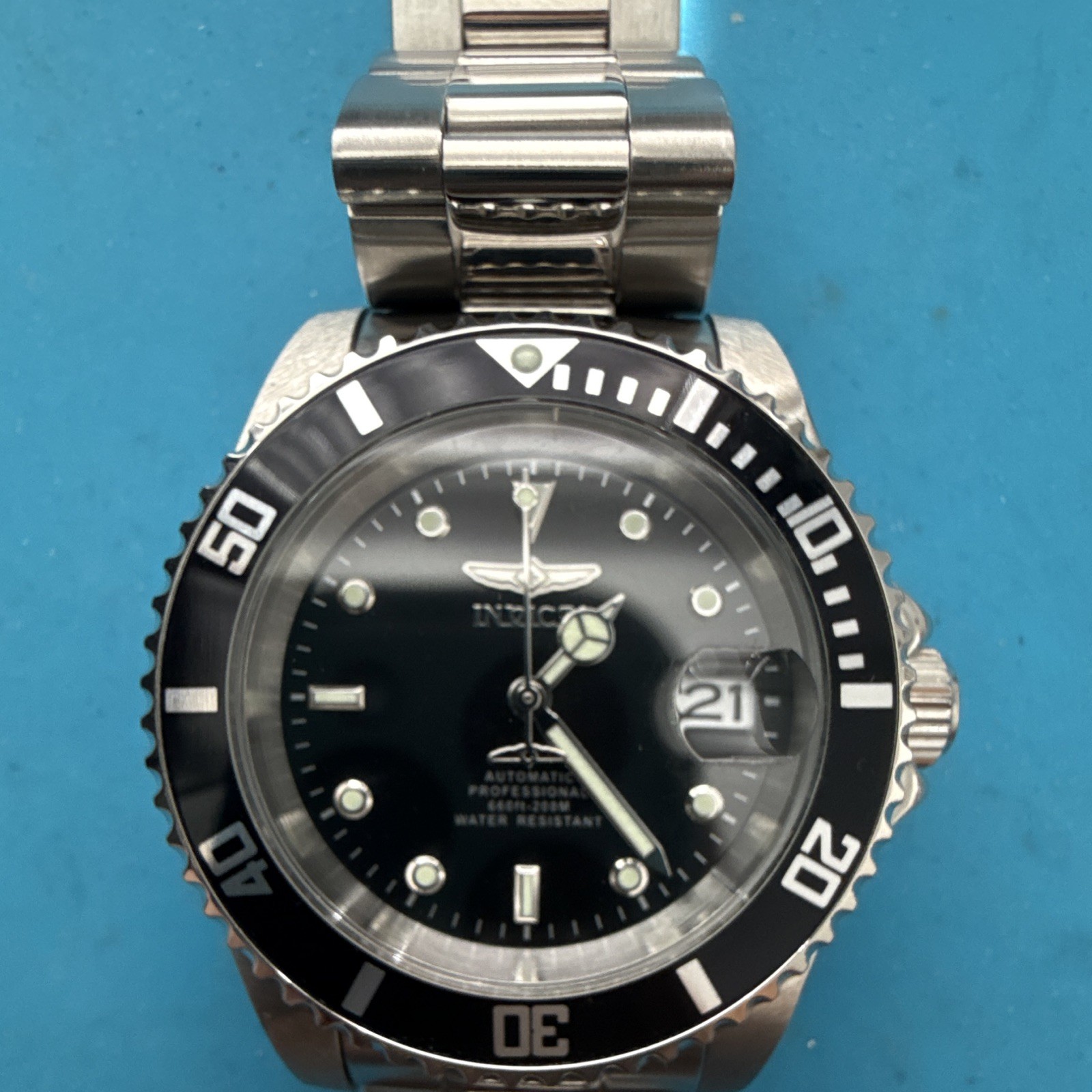 Invicta Pro Diver Men’s Automatic Watch Black Dial Date 200m Steel 40mm
