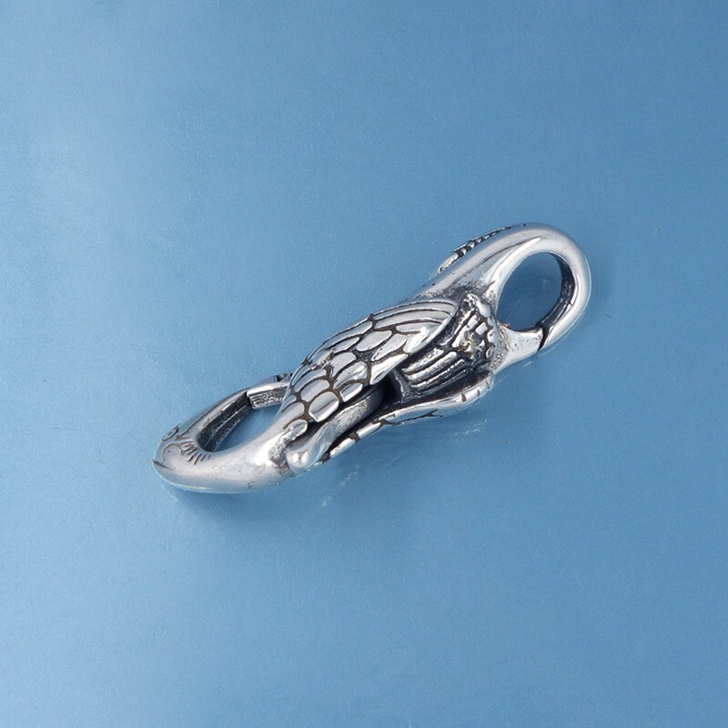 Sterling Silver Double Openings Crane Lobster Claw Clasp Connector 24.7mm #44070