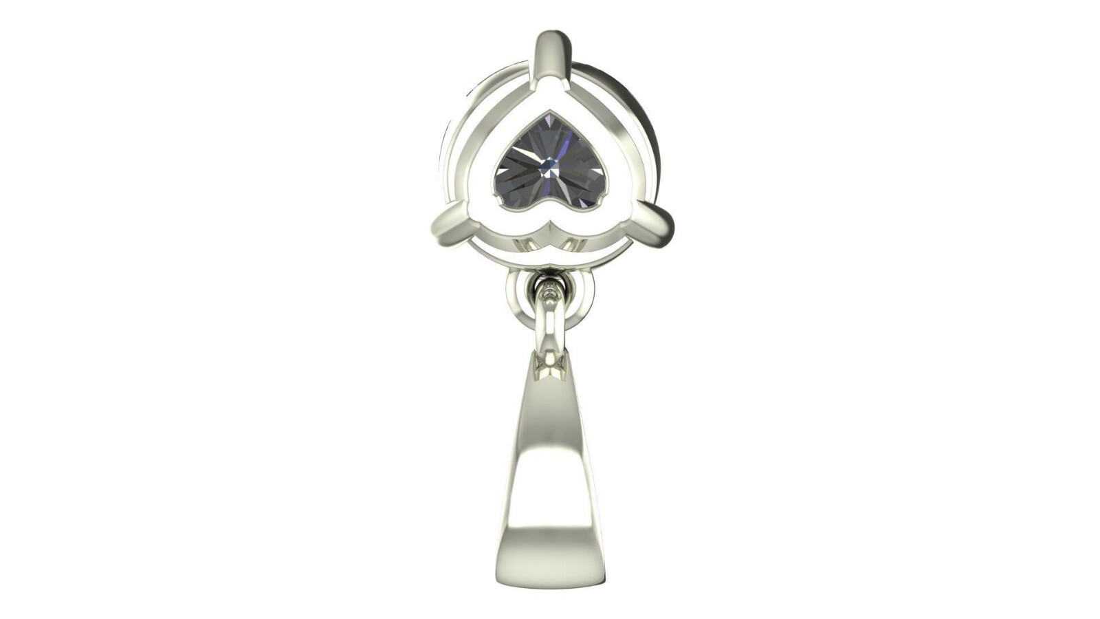 1.5ct round diamond cut lab creation 14k white gold Plated pendant for woman