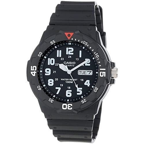 Casio MRW-200H-1BV Quartz Analog Watch Black Dial Resin Band 100m Water Resist