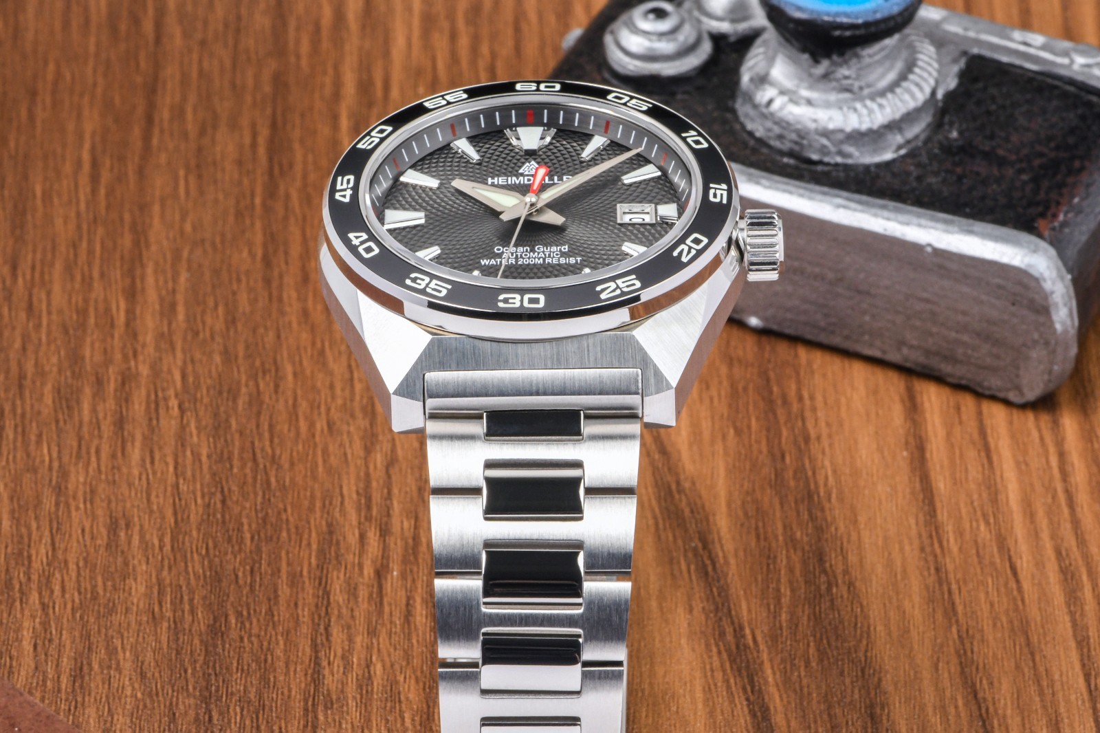 Heimdallr Ocean Guard Geometric Dial NH35 200M Automatic Dive Watch 43mm C3 316L