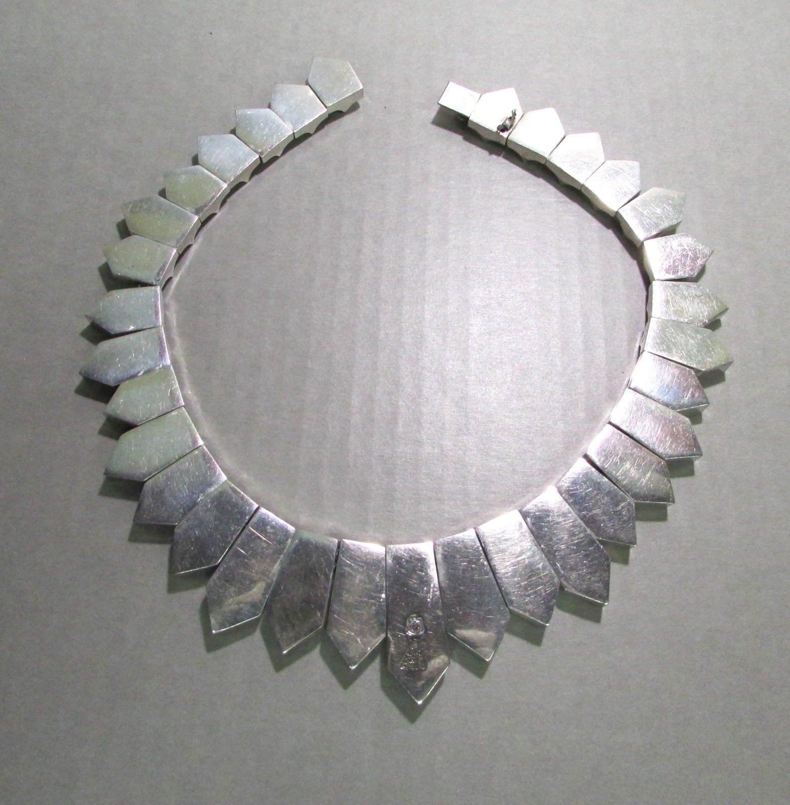 Necklace, Collar, Antonio Pineda, Chevrons, 15.5” 178.6 g. Sterling,970, Taxco