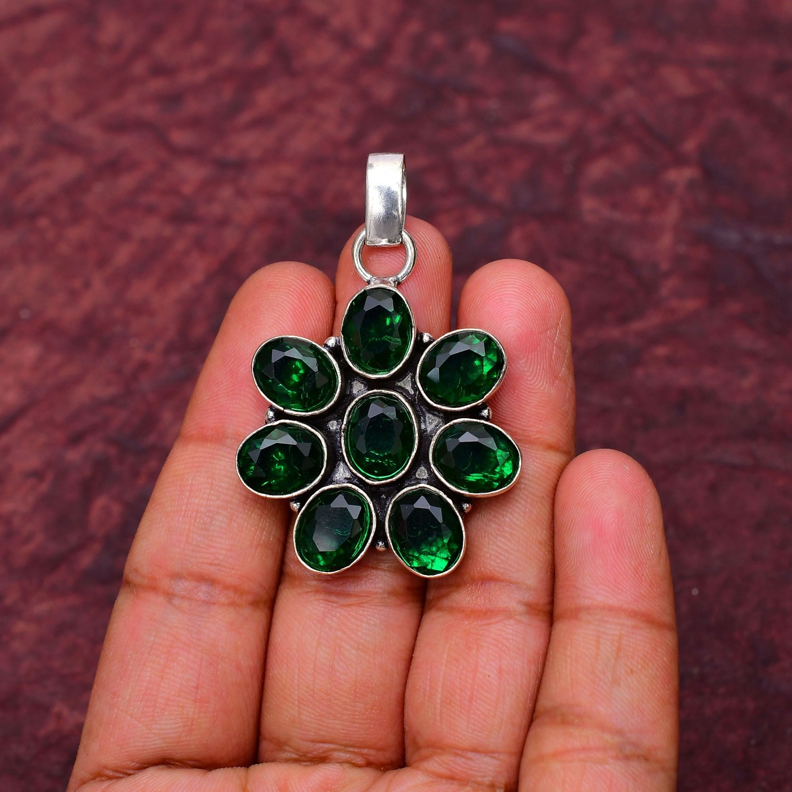 Chrome Diopside Gemstone 925 Sterling Silver Pendant Approx – 1.85″