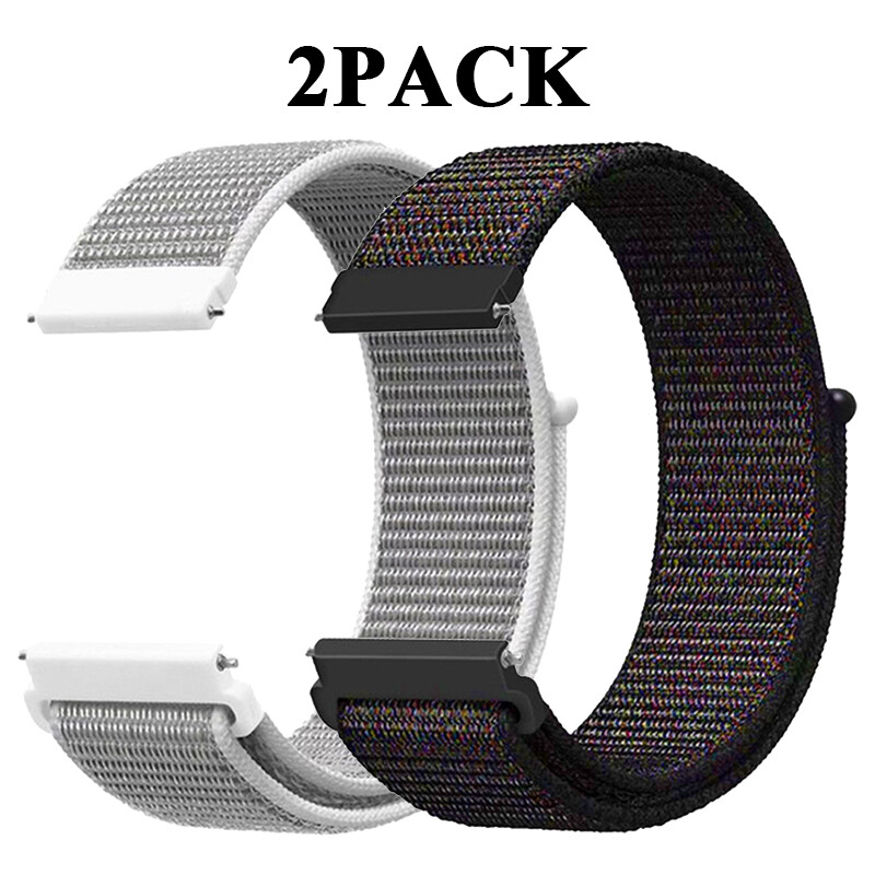 2PCS Nylon Loop Woven Watch Strap Replacement For Smart Watch Bracelet Band
