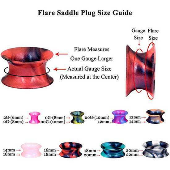 100Pcs Silicone Ear Gauges Flesh Tunnels Plugs Expander Ear Piercing 2g-3/4″