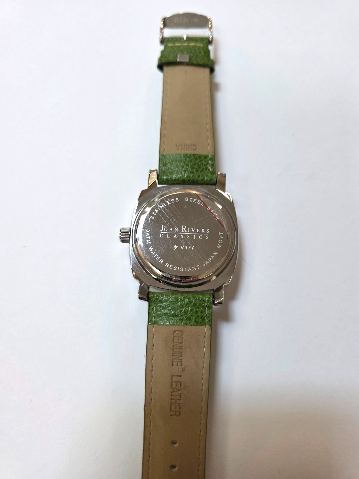 Joan Rivers Classics V377 Watch Leather Wristwatch stainless steel green yellow
