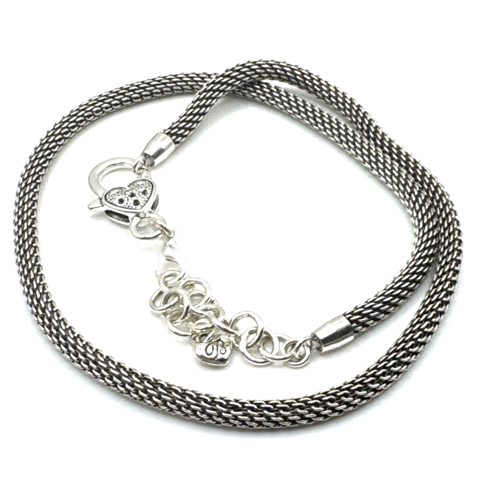 Brighton Glam Mesh Charms/Beads Necklace W/ Non-Brand Heart Clasp 20 Inches