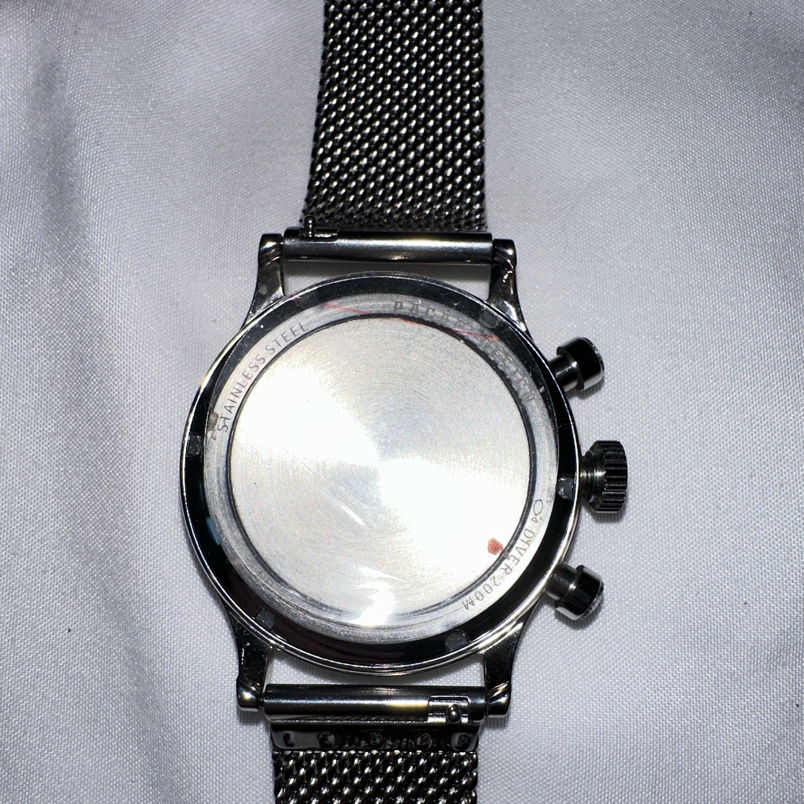 PAGANI DESIGN Quartz Chronograph Silver Dial Steel Mesh 100m WR 40-43.9mm