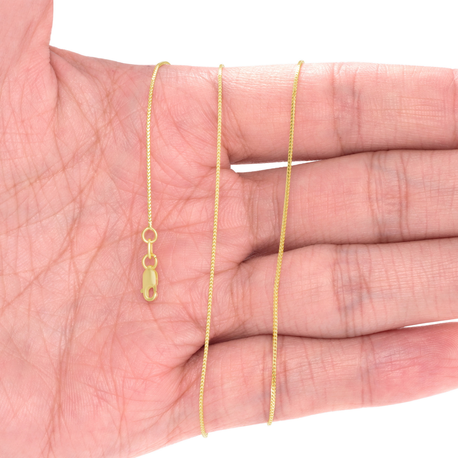 10K Yellow Gold Solid Franco 1mm-6mm Diamond Cut Chain Necklace Bracelet 7″-30″